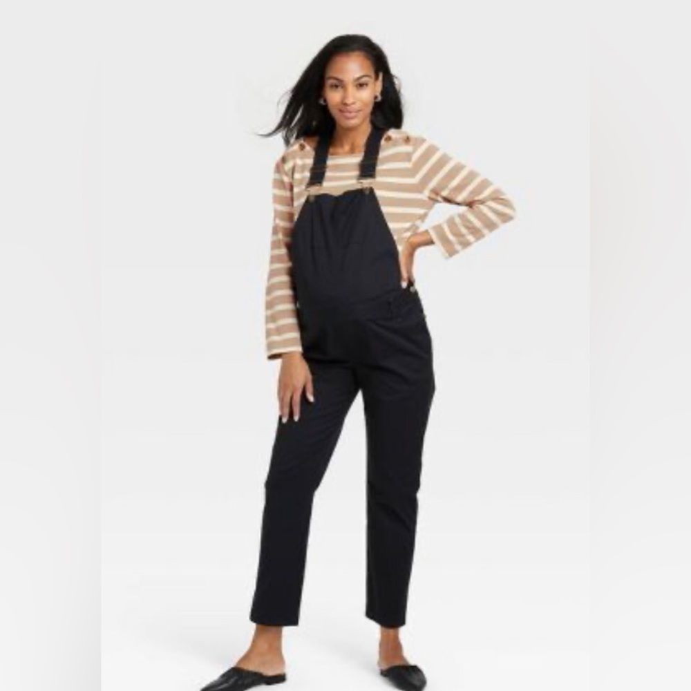 The Nines by HATCH™ Sleeveless Classic Cotton Twill Maternity Jumpsuit-Overalls